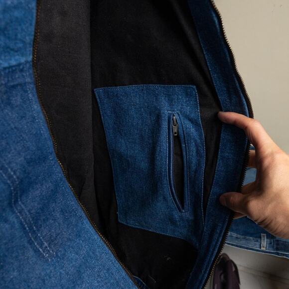 Upcycled carhartt detroit jacket reconstructed - Picture 7 of 8